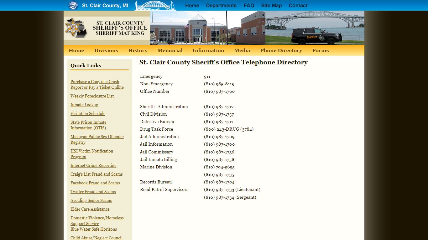 The Offices of St. Clair County - Sheriff